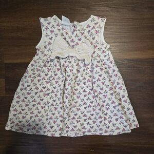 Floral Cream and Pink Kids Dress